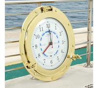 Nagina International Orologio da marea e orario in ottone massiccio, 30,5 cm, completamente funzionale, con indicatore di movimento delle maree lunari