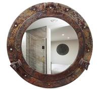Nagina International Specchio a oblò nautico di alta qualità in rame rustico | Specchi da bagno nautici (25,4 cm, specchio in alluminio)