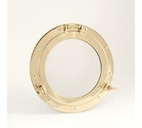 Nagina International Specchio a oblò pesante in ottone con motivo nautico di lusso, idea regalo per la casa (20,3 cm)