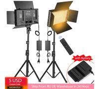 Nagnahz U800+ Lampada da studio fotografico a luce video LED Bicolore 2500K-8500k dimmerabile con supporto per treppiede remoto per la registrazione video Para