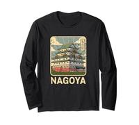 Nagoya Giappone Vintage Giapponese Casta retrò Kanji Design Maglia a Manica