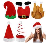 Nagoyuki Confezione da 5 divertenti cappelli per feste di Natale, cappelli per travestimenti per adulti e bambini, regalo divertente per Natale, accessorio per costume di Natale, cappello novità per