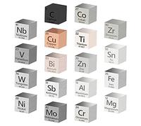 Nagoyuki Cubo di Elementi Metallici da 18 Pezzi 99,99% di Elevata Purezza, Collezione Della Tavola Periodica Degli Elementi (0,39 Pollici/10 Mm)
