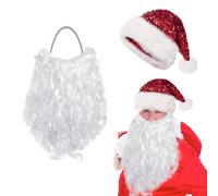 Nagoyuki Set di cappelli da Babbo Natale, barba e parrucca, cappello di Babbo Natale con paillettes e parrucca di Babbo Natale, per adulti, regalo per feste in famiglia, travestimento (1 cappello da
