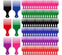 Nagpew 60 plettri per capelli, in plastica, da 16,5 cm, per uomini e donne, pettine a denti larghi per barbiere ricci e saloni di casa, capelli neri naturali, separazione afro