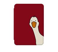 NagpintS Cover per e-Book Protettiva, Custodia per Kindle Paperwhite 6a/7a Generazione (Versione 2012/2013/2015/2017) - Cover con Sleep/Wake-Cartoon Duck su Sfondo Rosso