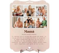 nagu® Mamá. Regalo Cumpleaños Madre. Cuadro Personalizado con Foto para el Día de la Madre Tarjeta Regalo de Madera Grande 30 x 22 cm para Regalos Personalizados. Incluye letras y numeros adhesivos