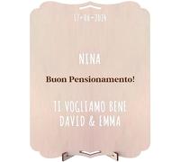 nagu® Regalo Pensionamento Donna o Uomo. Cartolina Pensionamento Grande 30 x 22 cm per Regali Personalizzati. Include lettere e numeri. Biglietto Regalo in Legno come Regalo Originale per Pensionati