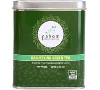 NAHOM Darjeeling Green Tea Loose Leaf (50 Tazze) | Foglie di Tè Verde Pure | RICCO DI ANTIOSSIDANTI | Tè Detox Naturale | Bere Caldo o Freddo | 3.53oz / 100g Scatola