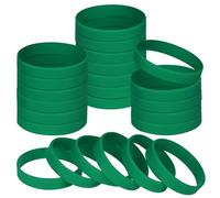 NAHRMY 24 Pezzi Braccialetti Elastici in Silicone per Adolescente Bambini 7 pollici Verde, Braccialetto Polsini in Gomma Silicone per Ragazze Ragazzi Sportive Scuola Matrimonio Feste