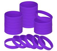 NAHRMY 24 Pezzi Braccialetti Elastici in Silicone per Adolescente Bambini 7 pollici Violet, Braccialetto Polsini in Gomma Silicone per Ragazze Ragazzi Sportive Scuola Matrimonio Feste