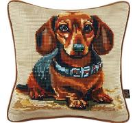 NAHUIGOOD Punto Croce Cuscino Kit Cane Da Compagnia 45X45Cm Set Di Cuscini Prestampatiper Ricamo A Punto Croce,