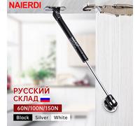 NAIERDI 4PCS Porta dell'armadio Cerniere a molla a gas 6-15KG Armadio da cucina Cerniera idraulica Puntone Coperchio Scatola di supporto Ferramenta per mobili Silver 6KG (60N) (13LB)