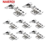 NAIERDI 8/10/12PCS Cerniere per armadi Cerniera per porta idraulica in acciaio inossidabile Ammortizzatore Buffer Chiusura morbida per mobili da cucina