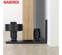 NAIERDI Black Barn Door guida del pavimento Guide per porte scorrevoli 8 opzioni di configurazione per rullo di guida del pavimento regolabile per porta del fienile fai da te