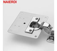 NAIERDI Piastra di riparazione per cerniere per armadietti da 2/4/6/8 pezzi Piastra montata per mobili in acciaio inossidabile, Proteggi l'hardware della porta dell'armadio in legno 2 Pieces