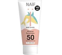 Naïf Crema solare minerale - per Neonati e Bambini - Protezione elevata - Resistente all'acqua - Vegano - Senza profumo - SPF50-100ml