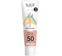Naïf Crema solare minerale - per Neonati e Bambini - Protezione elevata - Resistente all'acqua - Vegano - Senza profumo - SPF50-30ml