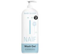 Naïf Gel doccia detergente, 700 ml, per neonati e bambini, ingredienti naturali, 100% vegano