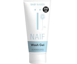 Naïf, Gel detergente per neonati e bambini, Ingredienti naturali, Deterge e si prende cura della pelle con oli naturali, Per bagnetto e doccia, 100% vegano e rispettoso dell'ambiente, 200ml