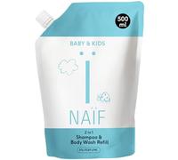 Naïf Shampoo e Docciaschiuma 2 in 1 per Neonati e Bambini 0% Profumo - Formato Ricarica 500 ml - senza SLES né microplastiche, ingredienti naturali, dermatologicamente testato