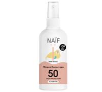 Naïf- Spray solare minerale- per neonati e bambini- 0% profumo- SPF 50- senza oc