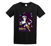 NAIFEN Roxette Graphic Tee Unisex 100% Cotton Short-Sleeve T-Shirts Black L