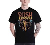naik Rush T Shirt 2112 Starman Gold Band Logo Mens Black L