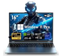 NAIKLULU Computer portatile da gioco, computer portatile 2025, Win 11 Pro 16 pollici Lap Top, 16 GB RAM 1 TB SSD PC, grafica MX350, processore N95 4C/4T (fino a 3,4 GHz), tastiera retroilluminata