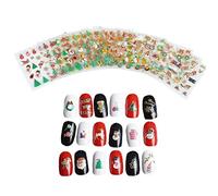 Nail 12piece Natale Chiodo Degli Autoadesivi Delle Decalcomanie 3d Art Stencil Designs Autoadesivo Di Punta Del Chiodo Autoadesivi Di Arte Creative Design Capodanno Sticker Vari