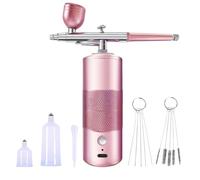 Nail Air Brush, Cordless Airbrush Kit, Adjustable Painting Sprayer with Double Action Control, Rechargeable Portable Size for Makeup Hair Cake Model Decorating Graffiti Art Projects