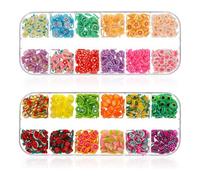 Nail Art Fruit Tray, 2 Scatole Cute Fruit Flower Charms Mixed Set, Mini 3D Fruit Tray Nail Art Decoration DIY Craft