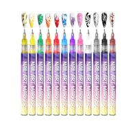 Nail Art Markers For Gel, 12 Colors Nail Art Pens Set, Quick Dry Graffiti Dotting Point Liner Pens, For Drawing Painting Tools (2Sets)