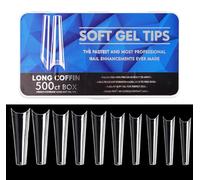 Nail Art Nail Pads Medium Long Full Set Clear Press On Nails Soaked Soft Gel Nail Tip Extension Professional Acrylic Fake Nails No Crease DIY Nails (Denim lungo)