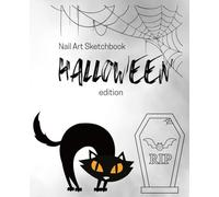Nail Art Sketchbook - HALLOWEEN edition: Medium length ballerina nail shape design practice book.