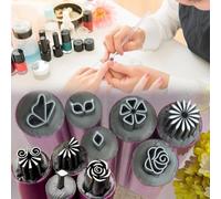 Nail Art Stamp Pen, 6Pcs Nail Art Flower Stamp Pen, Nail Stamper Kit, Nail Stamp Pen DIY Nail Art Tools for Women Girls, Nail Stamper Printer Nail Supplies (10 Pcs)