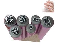 Nail Art Stamp Pen Set, Nail Art Stamp Pen DIY Gel Nail Pens, Stamp Nail Art Tool with 6 Different Patterns, Nail Graffiti Nail Art Dotting Tools, for Women Girls Nail Art (1PCS)