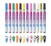 Nail Artss - Set di 12 pennarelli per smalto, design professionale con | punta fine, facile da controllare, per bambini, ragazze, donne, salone, casa