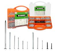 nail assortite, contenente 2000 chiodi e chiodi - per d.i.y. progetti, artigiani e attività e più, arancio custodia inclusa by Brackit