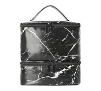 Nail Bag, Organizer, Manicure Pouch, Double Layer Case, PU Material Build, Portable Travel Size, Lightweight Design, 9.84x7.87x1.38 inches, Storage Use, Family Beauty Kit