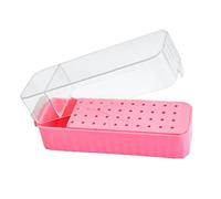 Nail Bit Holder Stand, 40 Hole Drill Organizer, Transparent Dustproof Case, Compact Display Box with Secure Lid, Ideal for Gel Polish Removal Pedicure Manicure Prep Cuticle Care Home Use