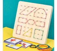 Nail Bordo di Legno Geoboard Matematica Educativi Giocattolo w/Modello di