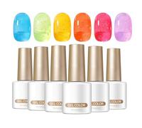 Nail Bubble Gel - 7ml 6 Piece Manicure Cosmetics, Long Lasting Translucent Coating for Nail Art, Beauty Essen tials with Glossy Finish, Nails Care, Gel Enamel for Wedding Travel and Dating