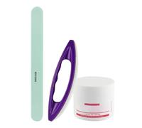 Nail Buffer and Shine Kit, Professional 3-Piece Buffing Set with Sheepskin Brush, Polishing Wax, and Polishing Strip for Manicure, Pedicure, Home or Salon Use