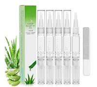 Nail Care Pen, 5 Pezzi Olio Cuticole Unghie con Lima per Unghie in Vetrom, Contiene Olio dell'Albero del tè, Vitamina E, per Idratare, Rinforzare e Illuminare la Cura Delle Unghie