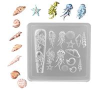 Nail Charm Molds Silicone, 3D Sea Themed Carving Mould Manicure Design, Epoxy Resin Crafting Tools for Jewelry Making, Home Decoration, and Creative Art Projects