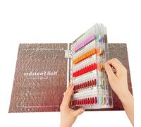 Nail Color Book, Acrylic Display Board, 11,81 x 9,84 x 2,36 Inches Practice Stand Binder, Magnetic Tips Storage Organizer for Salon Use Showing Shelf Easy Preview Sample Arrangement
