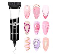Nail Design Gel, 5D Sculpting Glue, Clear Molding Polish for Professional Beginner Salon Use Wedding Party Designs Halloween Christmas Home Manicure Kit for Women Girls Creative Fingernail Styling
