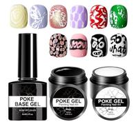 Nail Design Gel Kit - 8 ml Base Coat Poking Gel, Multifunzione Tools, Detailed Decoration Gell, Creative Manicure Supply | Precision Naiil Drawing Kits For Salon Home Women Girls Beginners