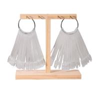 Nail Display Stand, Natural Wood T-Shape Display, 7.8-Inch Manicure Sample Holder, Artisan Nail Tip Hardware, Hand-Finished Shelf with Style, Presentation Stand for Salons and Studios